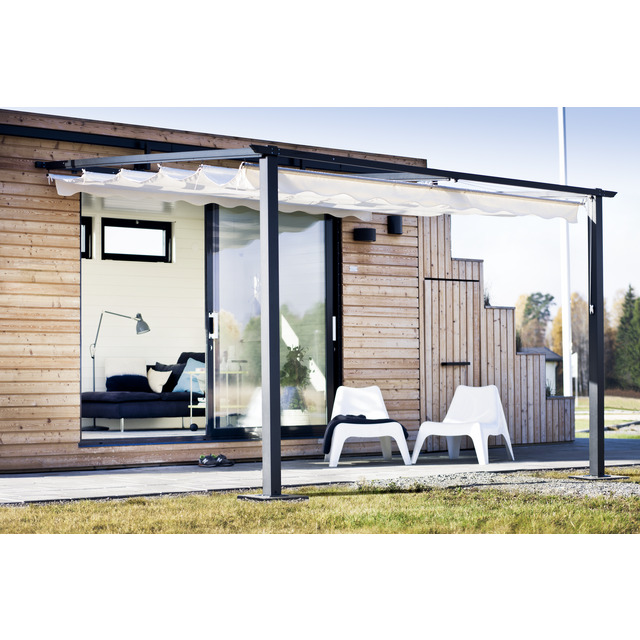 VÄGGPERGOLA JABO ALUMINIUM VÄGGFAST 4X3M
